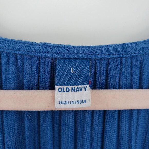 Old Navy Crinkle Crepe Maxi Swing Dress Blue Size Large - Picture 6 of 12